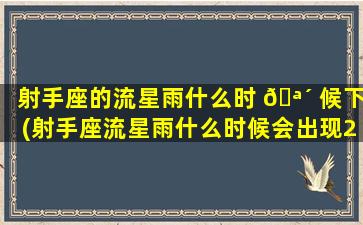 射手座的流星雨什么时 🪴 候下(射手座流星雨什么时候会出现2022)